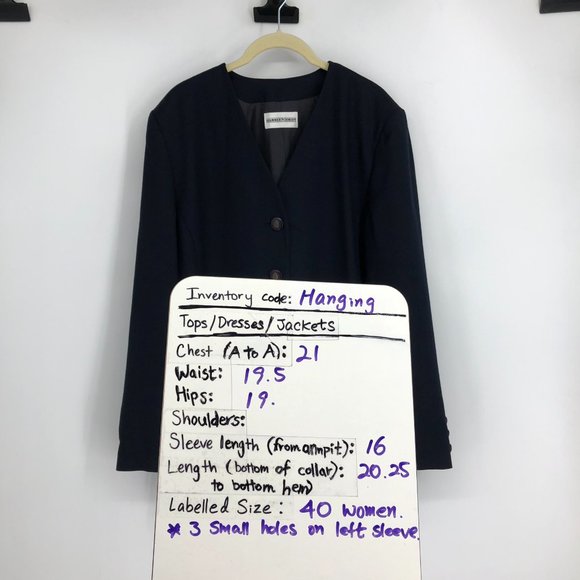 Hammer Schmidt Vintage Navy Button Up Blazer Wool size 40 = L - Picture 15 of 15